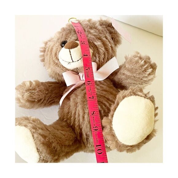 Burton & Burton Teddy Bear Brown Plush w/Pink Ribbon Bow Soft Tags NEW - Picture 9 of 10